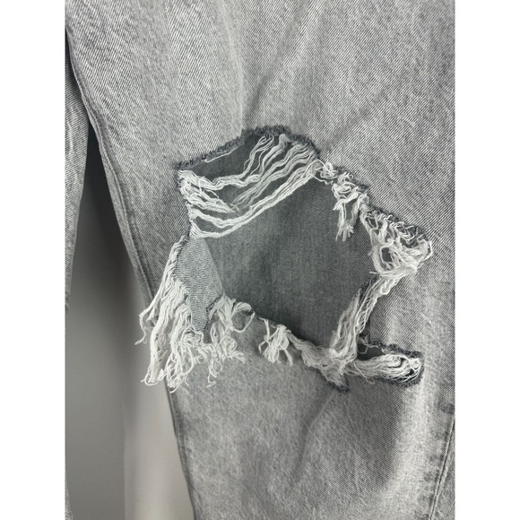 American Eagle AE Ripped '90s Straight Jean Haze Gray Jeans Womens Plus Size 18 - Picture 6 of 13